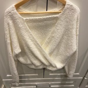 Ivory Hollister crop sweater